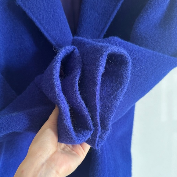 Vintage Alpaca Wool Short Coat Blazer Cobalt Blue M-L Union Sustainable - Picture 6 of 13